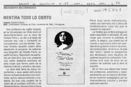 Mentira todo lo cierto  [artículo] Francisco Raynaud López.