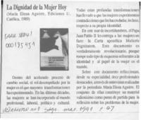 La Dignidad de la mujer hoy  [artículo].