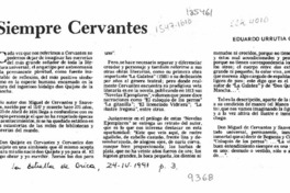 Siempre Cervantes  [artículo] Eduardo Urrutia Gómez.