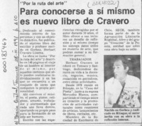 Para conocerse a sí mismo es nuevo libro de Cravero  [artículo].
