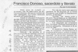 Francisco Donoso, sacerdote literato  [artículo] José Arraño Acevedo.