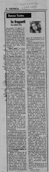 In fraganti  [artículo] Sara Vial.