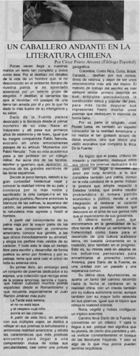 Un caballero andante en la literatura chilena