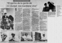 "El cariño de la gente de mi ciudad me mantiene vivo"