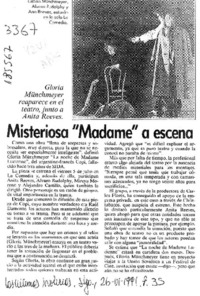 Misteriosa "madame" a escena  [artículo].
