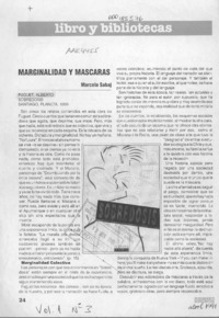 Marginalidad y máscaras  [artículo] Marcela Sabaj.