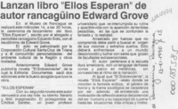 Lanzan libro "Ellos esperan" de autor rancagüino Edward Grove