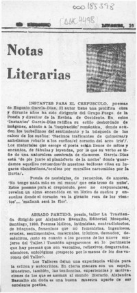 Notas literarias  [artículo] Mesa Seco.