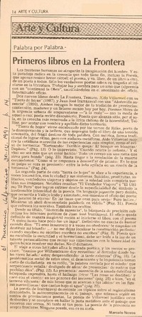 Primeros libros en La Frontera