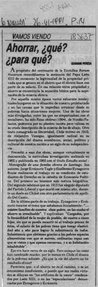 Ahorrar, qué? para qué?  [artículo] Guaraní Pereda.