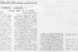 Tomás Lagos  [artículo] Darío de la Fuente D.