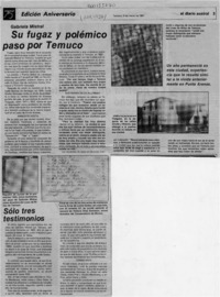 Su fugaz y polémico paso por Temuco  [artículo].