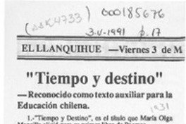 "Tiempo y destino"  [artículo].