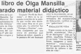 Otro libro de Olga Mansilla declarado material didáctico  [artículo].