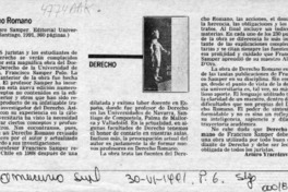 Derecho romano  [artículo] Arturo Yrarrázaval C.