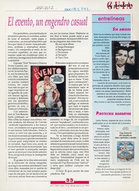 El evento, un engendro casual  [artículo] Paz.