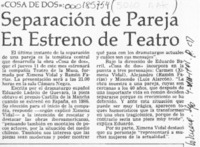 Separación de pareja en estreno de teatro