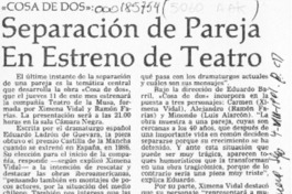 Separación de pareja en estreno de teatro