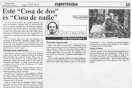 Este "Cosa de dos" es "Cosa de nadie"