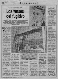 Los versos del fugitivo  [artículo] Pablo Portales.