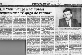 Un "rati" lanza una novela impactante, "Espiga de verano"  [artículo].