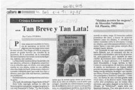 -- Tan breve y tan lata!  [artículo] Carlos Iturra.