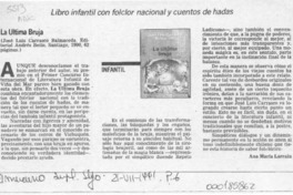 La última bruja  [artículo] Ana María Larraín.