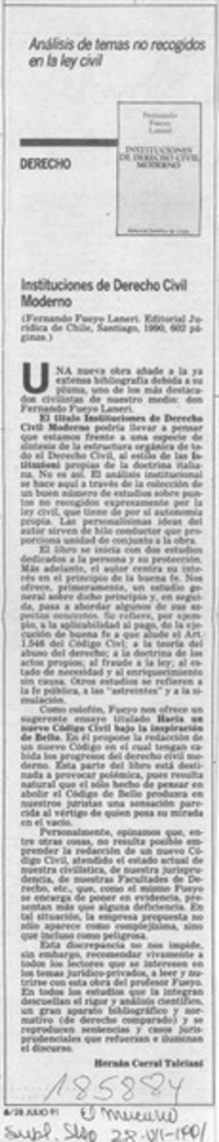 Instituciones de Derecho Civil moderno