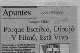 Porque escribió, dibujó y filmó, está vivo  [artículo] María Teresa Cárdenas.