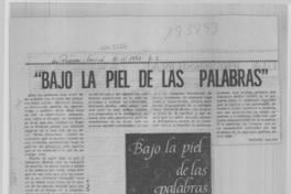 "Bajo la piel de las palabras"