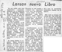 Lanzan nuevo libro  [artículo].