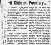 "A Chile mi poesía y --"  [artículo].