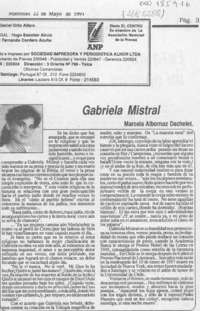 Gabriela Mistral  [artículo] Marcela Albornoz Dachelet.