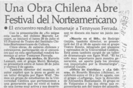 Una Obra chilena abre festival del norteamericano  [artículo].
