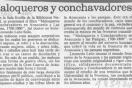 Maloqueros y conchavadores  [artículo].