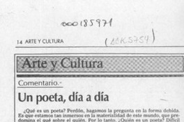 Un poeta, día a día  [artículo] Franco Mangini.