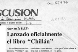Lanzado oficialmente el libro "Chillán"  [artículo].