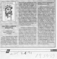 Una Niña llamada Ernestina  [artículo].