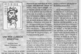 Una Niña llamada Ernestina  [artículo].
