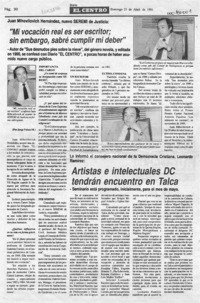 "Mi vocación real es ser escritor; sin embargo, sabré cumplir mi deber"  [artículo] Jorge Veloso M.