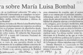 Obra sobre María Luisa Bombal  [artículo].