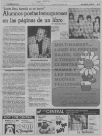 Alumnos poetas temuquenses en las páginas de un libro  [artículo] Guillermo Chávez.