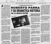 Roberto Parra y su dramática historia de la negra Ester  [artículo] E. B.
