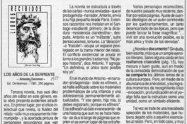 Los años de la serpiente  [artículo].