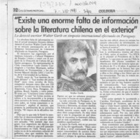 "Existe una enorme falta de información sobre la literatura chilena en el exterior"  [artículo].