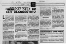 "Neruda" deja de ser clandestino  [artículo].