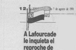 A Lafourcade le inquieta el reproche de Aylwin  [artículo].
