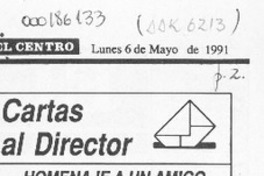 Homenaje a un amigo  [artículo] Inés Artozon Sylvester.