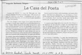 La casa del poeta  [artículo] Augusto Sanhueza Vergara.