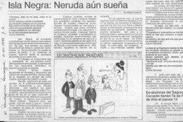 Isla Negra, Neruda aún sueña  [artículo] Walter Pineda C.